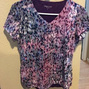 Purple Coldwater Creek lined T-shirt in EUC!